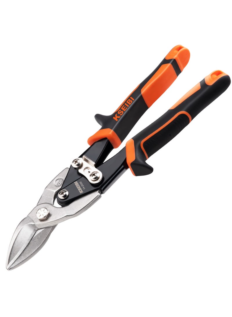 KSEIBI Aviation Snips Right 10" 250mm, Chrome Vanadium Steel, Cutting Tool with Precision Cutting Blades, Ideal for Wire, Barbed Wire, Thin PVC Pipe/Heavy Duty Metal Cutter Shears for Cutting Sheet Metal - Image 1