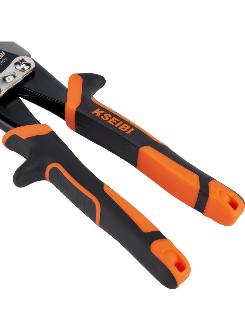 KSEIBI Aviation Snips Right 10" 250mm, Chrome Vanadium Steel, Cutting Tool with Precision Cutting Blades, Ideal for Wire, Barbed Wire, Thin PVC Pipe/Heavy Duty Metal Cutter Shears for Cutting Sheet Metal - Image 5