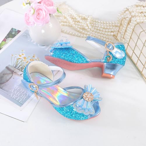 ALPHELIGANCE Girls Dress Princess Shoes Sparkly Glitter Ballet Flats for ToddlerKids Party Wedding Dress Up096B5Blue25 - Image 3