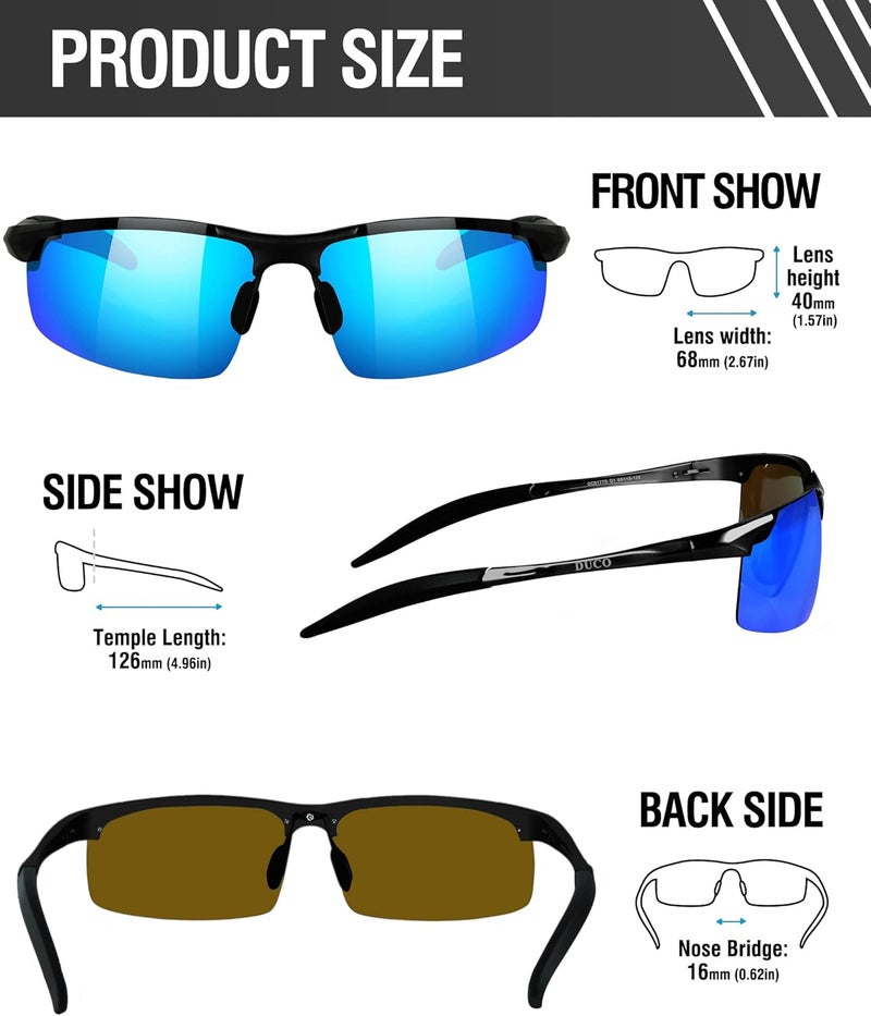 Duco Mens Sports Polarized Sunglasses UV Protection Sunglasses for Men 8177s - Image 4