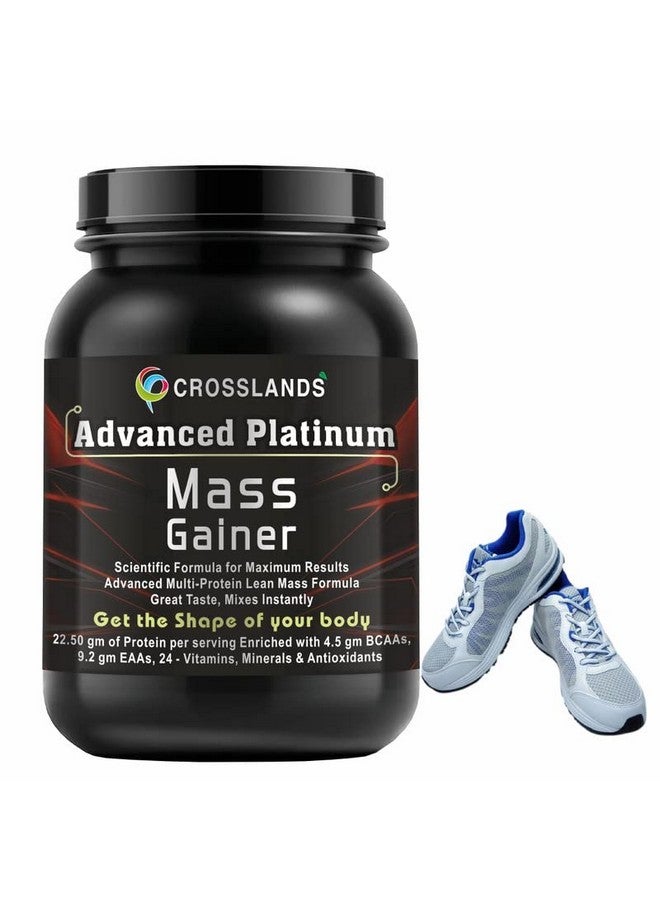 Crosslands Advanced Platinum Mass Gainer (1Kg) With Free Running Shoes Size 10 New - Image 1