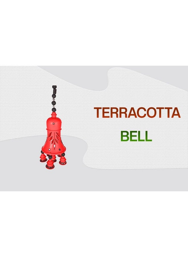 Shabana Art Potteries Terracotta Decorative Hanging Bell showpiece (Red, 19 inch) - Image 4