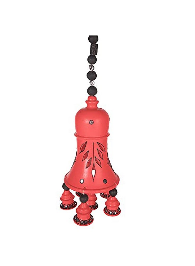 Shabana Art Potteries Terracotta Decorative Hanging Bell showpiece (Red, 19 inch) - Image 1