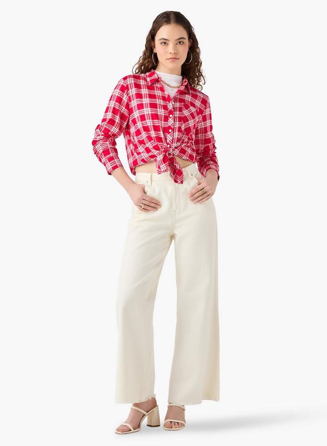 Lee Cooper Regular Fit Checked Collared Shirt with Long Sleeves - Image 2