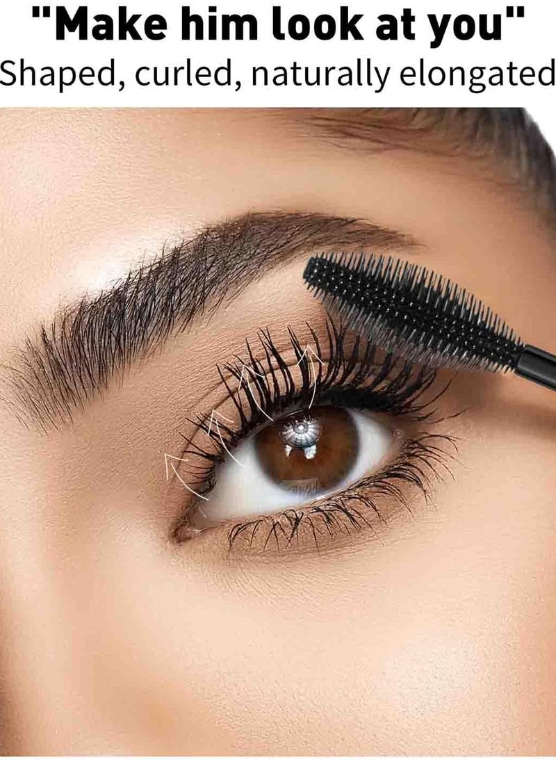 HelloKiss - 2 in 1 Double Effect Mascara Cool Black Curling and Intensifying Mascara Volumizing and Lengthening Thrive Black Mascara for Long Curly and Thick Eyelashes Waterproof Mascara - Image 1