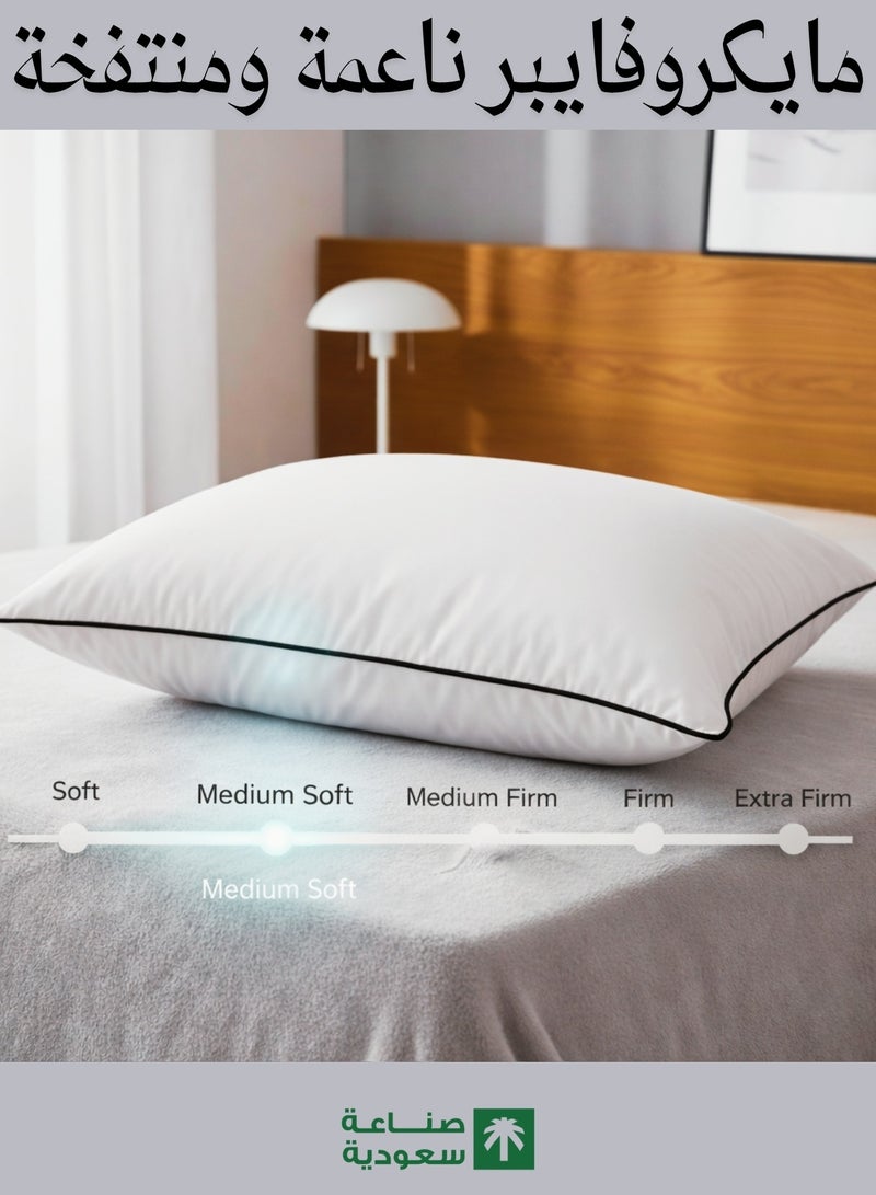 F.A.M.S Hotel Style Luxury Pillow – 75×50 cm, Premium Microfiber Filling, Cotton Blend Cover, Hypoallergenic, Soft & Supportive – Perfect for Home & Guest Room - Image 1