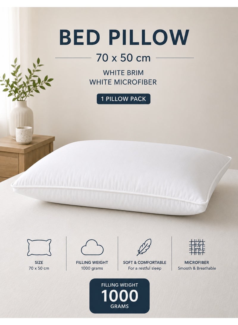 F.A.M.S Hotel Style Luxury Pillow – 75×50 cm, Premium Microfiber Filling, Cotton Blend Cover, Hypoallergenic, Soft & Supportive – Perfect for Home & Guest Room - Image 1