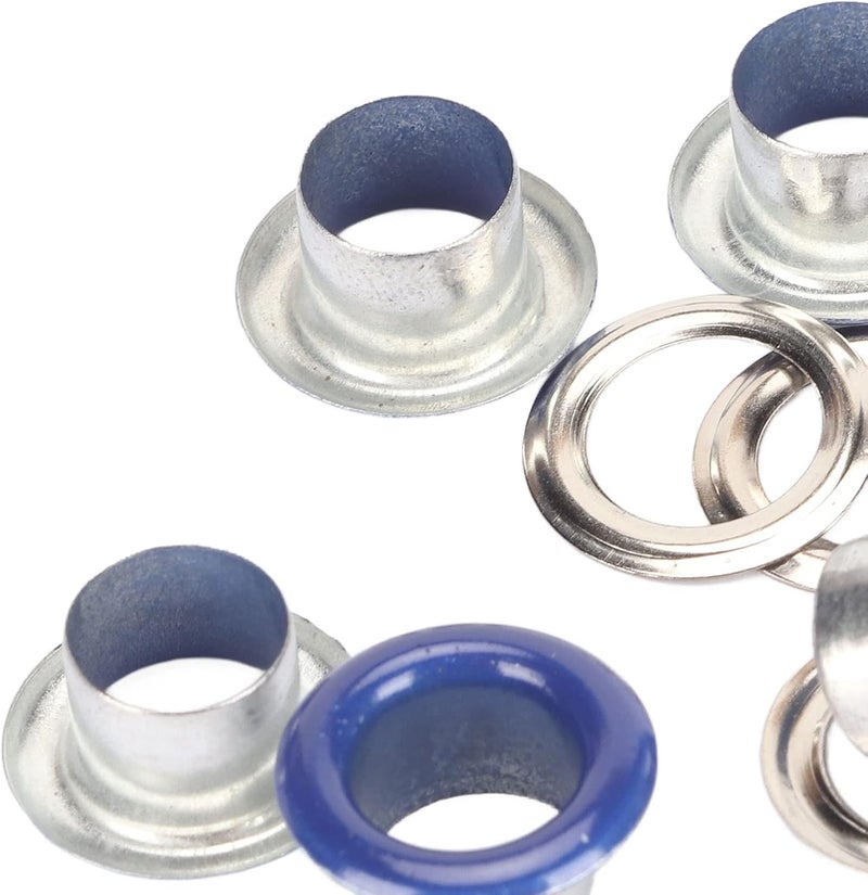 500 Sets Grommet Kit 8mm Round Light Copper Eyelet Set, Multi Purpose Leather Grommets for Shoes Bags Clothing Repair and DIY Craft with Washers (Blue) - Image 4