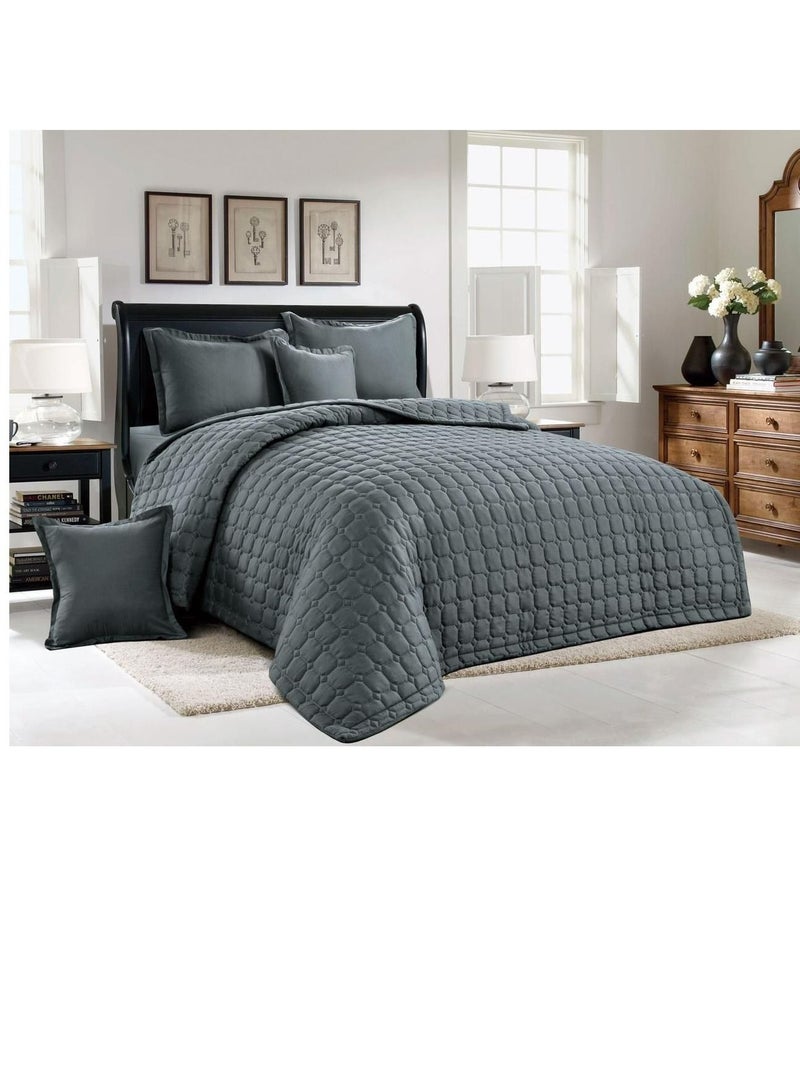 مينج لي طقم لحاف نفرمفرش مضغوط مكون من 4قطع بوليستر لحاف مقاس170 في 220سم