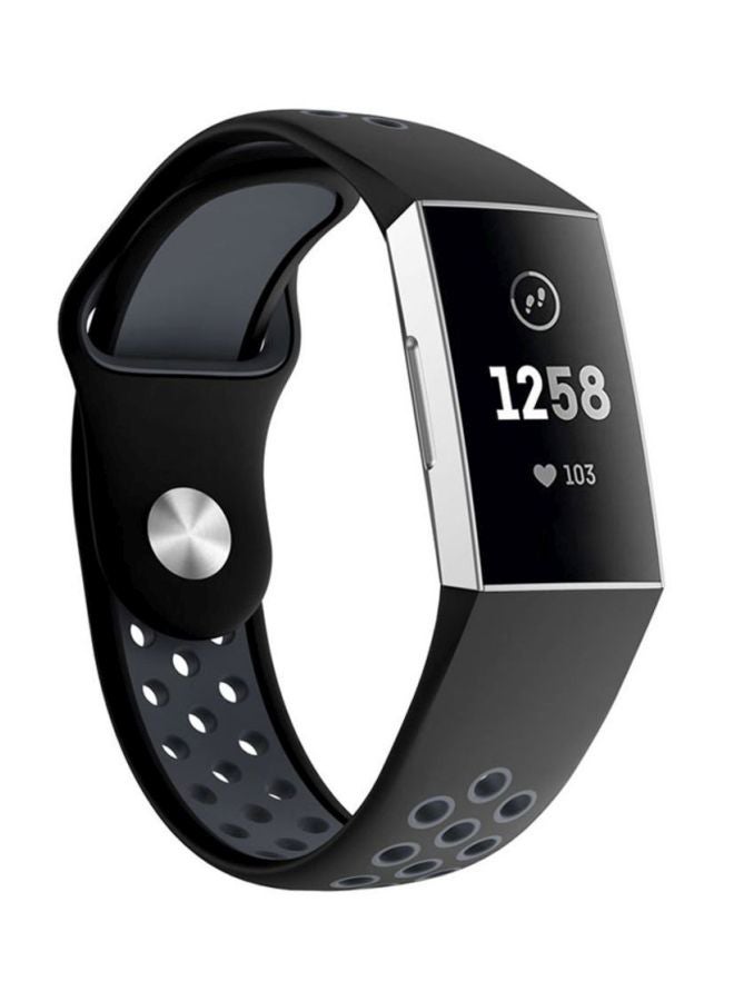 Replacement Strap Band For Fitbit Charge 3 Black/Grey - Image 4