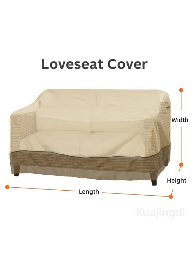 Kuajingdi Classic Patio Furniture Covers,Waterproof, Windproof and Dustproof  Sofa Loveseat Cover with Drawstring  - Image 4