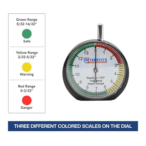 Interstate Pneumatics TG32 Professional Dial Type Tire Tread Depth Gauge - Image 2