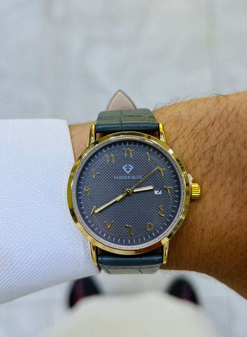 FANDER BLUE Exclusive and new men's leather watch with Arabic numerals