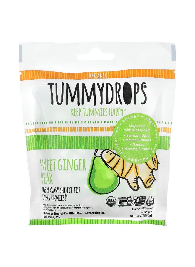 TUMMYDROPS Tummydrops, Organic Sweet Ginger Pear, 33 Lozenges  - Image 1