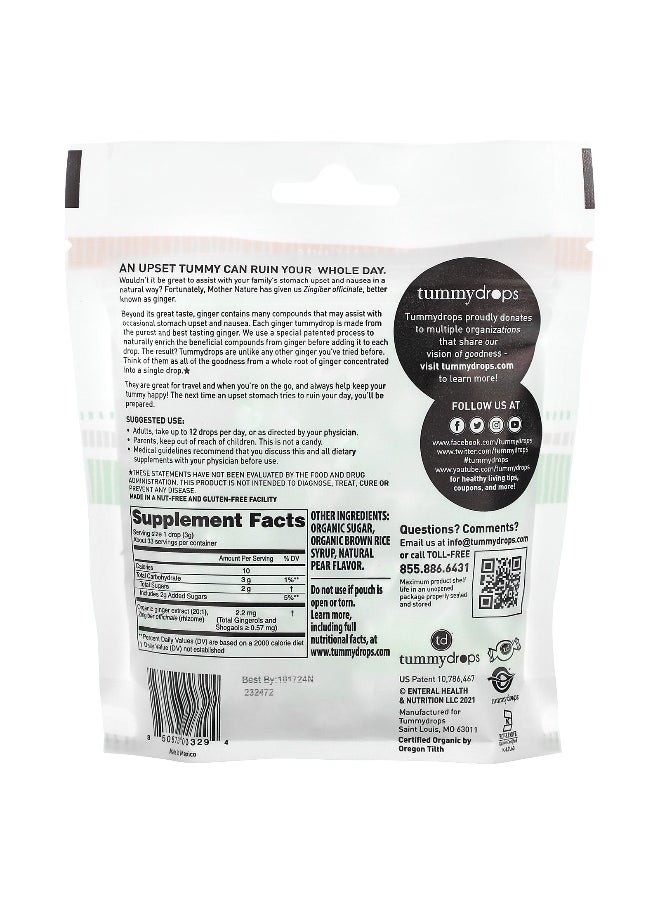 TUMMYDROPS Tummydrops, Organic Sweet Ginger Pear, 33 Lozenges  - Image 2
