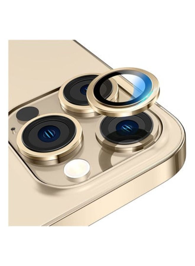 ACLIX Camera Lens Protector, Keep Original Camera HD Glass Metal Camera Lens Screen Cover Film for iPhone 14 Pro Max / 14 Pro Accessories Gold - Image 1