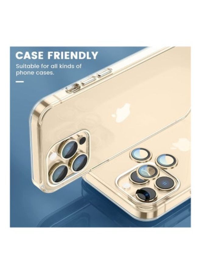 ACLIX Camera Lens Protector, Keep Original Camera HD Glass Metal Camera Lens Screen Cover Film for iPhone 14 Pro Max / 14 Pro Accessories Gold - Image 2