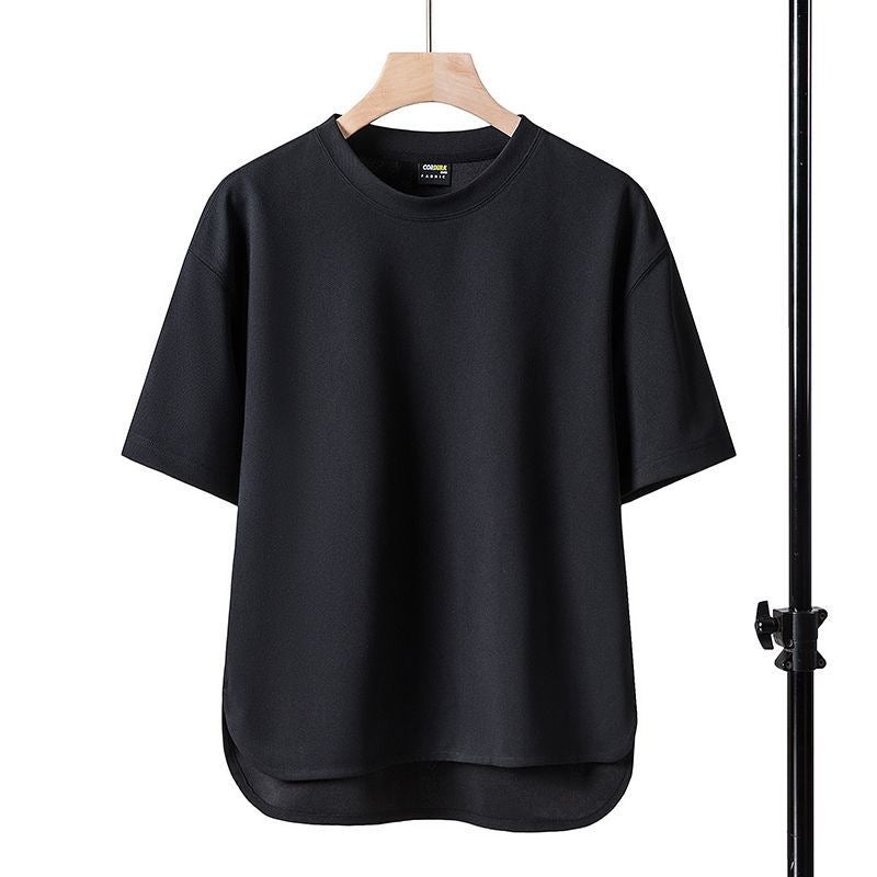 Short-Sleeved T-Shirt Men'S 2024 Casual Pullover Half-Sleeved Plus Size Top Solid Color Round Neck All-Match Trendy T - Image 4