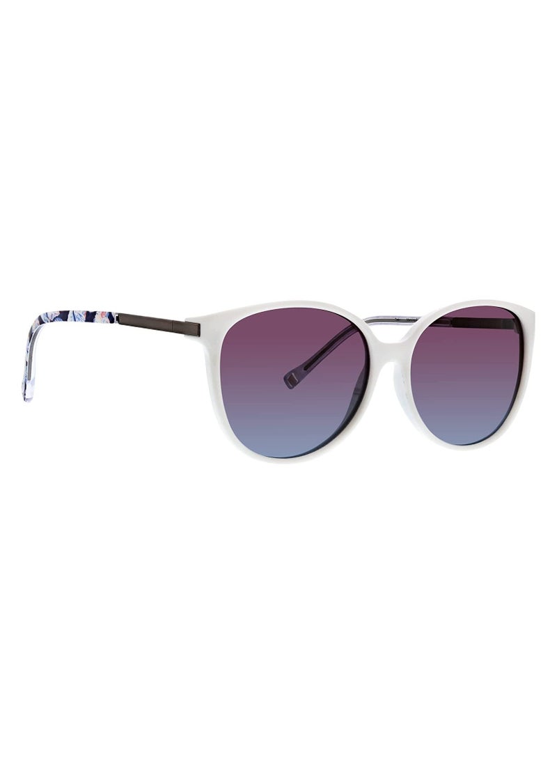 Vera Bradley - Vera Bradley Women's Tori Polarized Round Sunglasses, White - Image 1