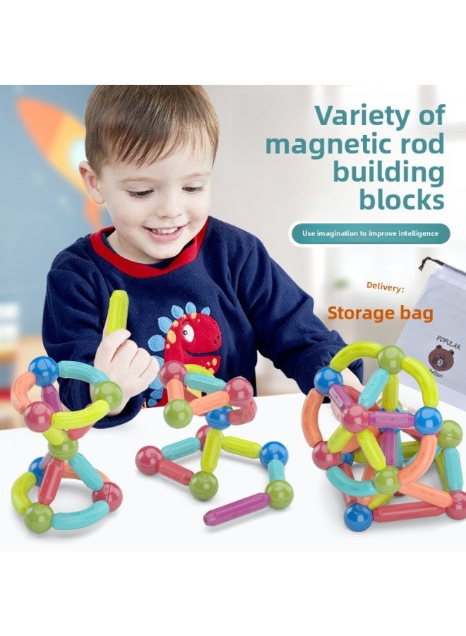 Outlet Variable Magnetic Stick Assembled Magnetic Building Blocks Early Education Educational Boys And Girls Children's Toys Cross-Border-Color:36-piece Set 【color Box】】 - Image 1