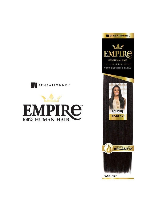 سينساشنيل شعر إمباير ياكي منسوج بشكل رائع - شعر إمباير مستقيم من شعر بشري بنمط ياكي للنسج والخياطة - إمباير ياكي عبوة واحدة (12 بوصة، 1B أسود فاتح) - Image 2