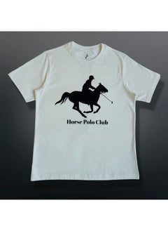 Horse Polo Round Neck T-Shirt Off-White Printed, HP Club - pzsku/Z2D75E7077A4B17F178A5Z/45/_/1710350814/b73233ae-36f7-45fc-be0d-d7153705147d