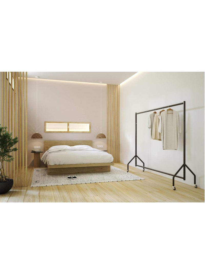 كيلا رف ملابس متحرك عالي التحمل، منظم ملابس معلق للعرض والتخزين، - أسود - Image 4