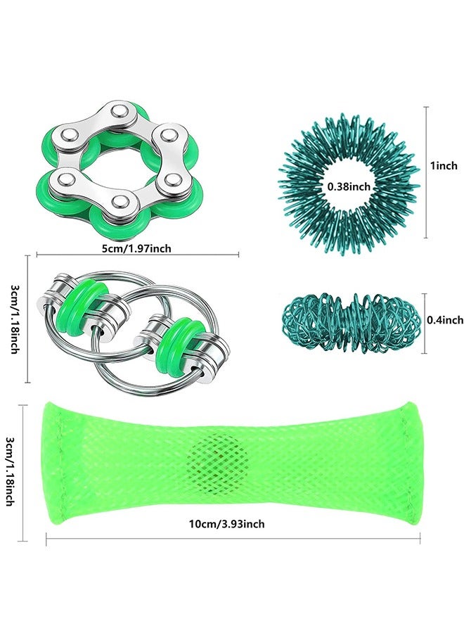 8Pcs Hand Fidget Toys for Adults Roller Bike Chain Gyro Fidget Spinners Flippy Chain Mesh Marble and Spiky Fidget Rings Desk Silent Fidget Toys for Adults Teens Anxiety and Stress Relief - Image 2