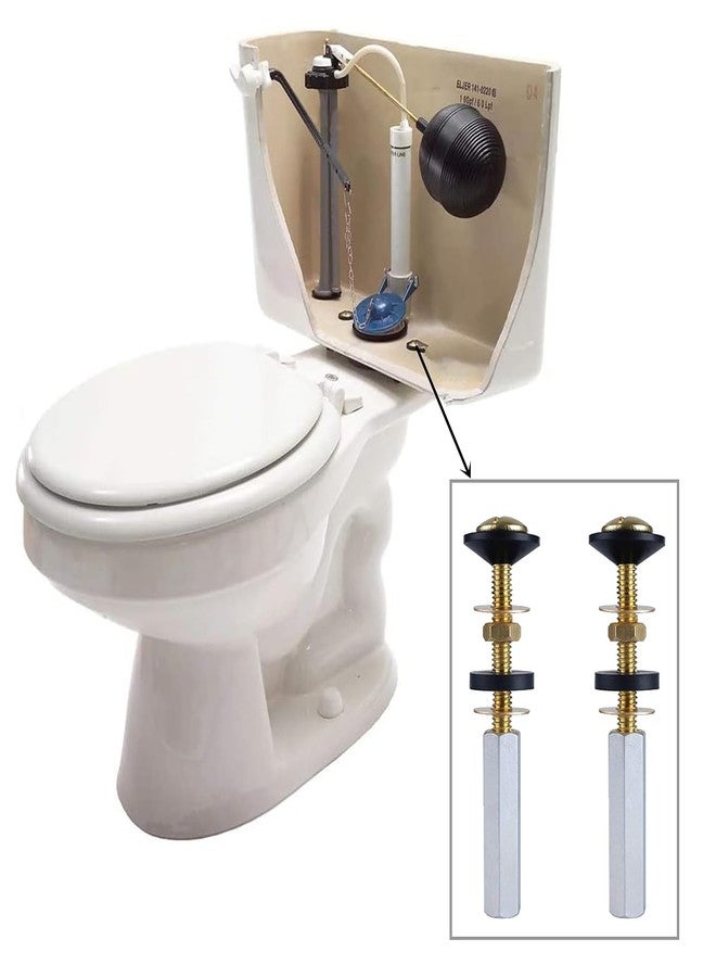 ANTFEES 2 Pack Universal Toilet Tank to Bowl Bolt Kits, antfees Heavy Duty Toilet Seat Bolts Replacement Kit with Long Nuts Rubber Washers, Easy to Install - Image 3