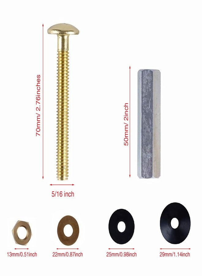 ANTFEES 2 Pack Universal Toilet Tank to Bowl Bolt Kits, antfees Heavy Duty Toilet Seat Bolts Replacement Kit with Long Nuts Rubber Washers, Easy to Install - Image 2