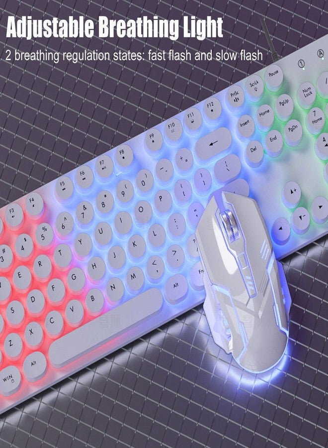 Zunate Wired Gaming Keyboard and Mouse Combo - Mechanical Keyboard with RGB Backlit, 3600 DPI Precision Gaming Mouse, for PC (White) - Image 5