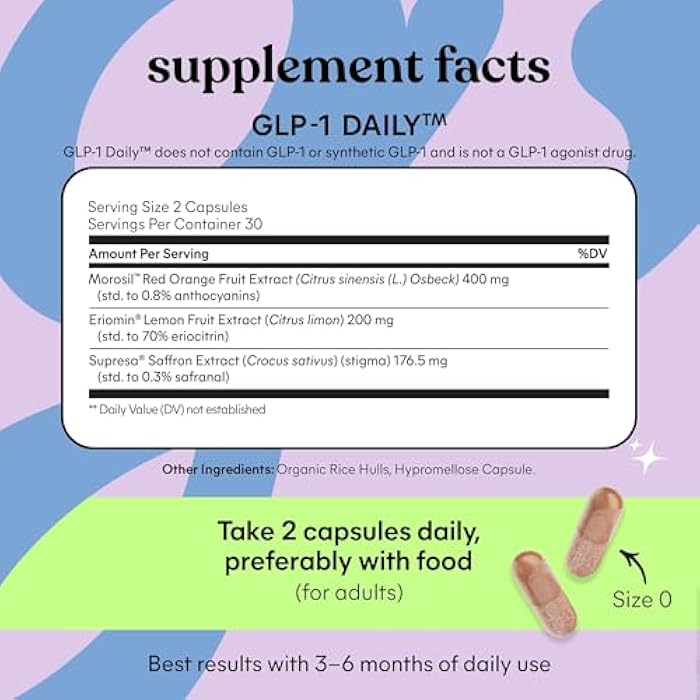 Lemme GLP-1 Daily, Clinically Studied Ingredients to Reduce Hunger & Cravings, Promote GLP-1 Production, Support Fat Loss and Weight Management, 1 Month Supply (60 Capsules) - Image 4