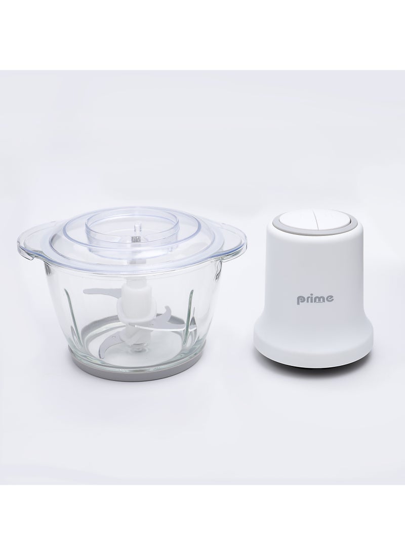 Prime Chopper 500W 1.2L Glass Bowl 2 Speed Control White  - Image 3