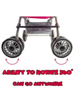 UKR UKR Kids Doll Stroller - Cute Baby Pushchair Toy for Girls | Perfect Gift for Imaginative Play & Doll Adventures  - Image 4