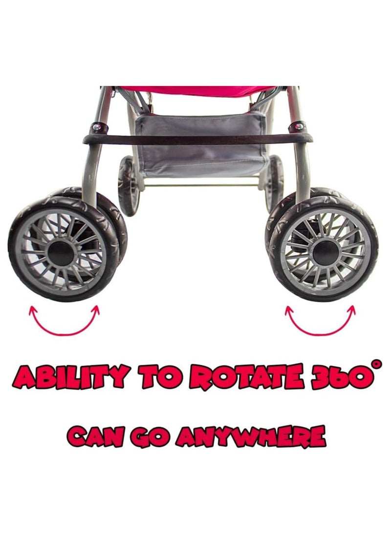 UKR - UKR Kids Doll Stroller - Cute Baby Pushchair Toy for Girls | Perfect Gift for Imaginative Play & Doll Adventures - Image 1
