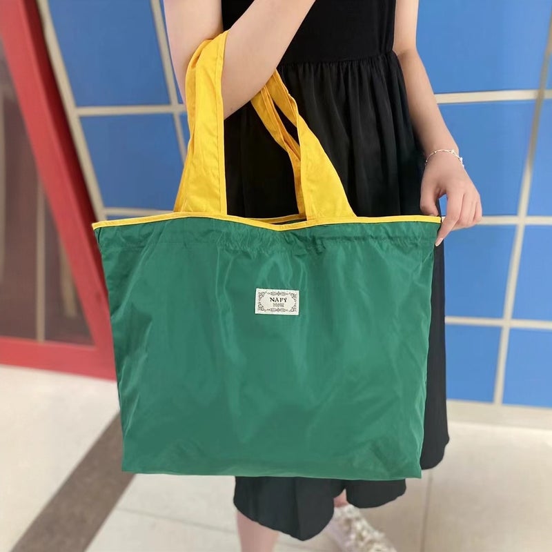 Large-Capacity Foldableable Satchel Shopping Bag, Fashionable Tote Bag, Travel Tote Bag, Strong Waterproof Supermarket Grocery Shopping Bag - Image 4