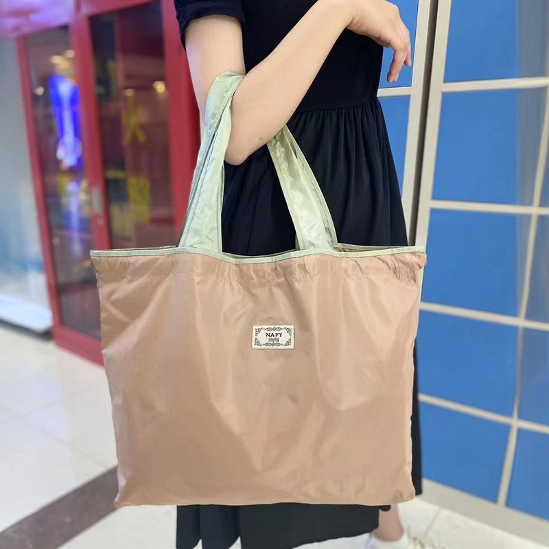 Large-Capacity Foldableable Satchel Shopping Bag, Fashionable Tote Bag, Travel Tote Bag, Strong Waterproof Supermarket Grocery Shopping Bag - Image 5