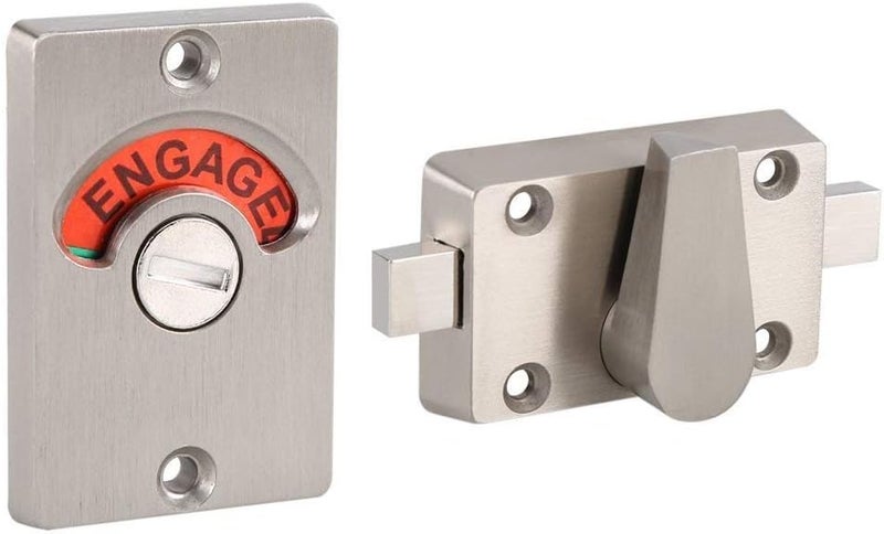 Stainless Steel Indicating Lock with Vacant/Engaged Display for Restroom Bathroom (1PCS)