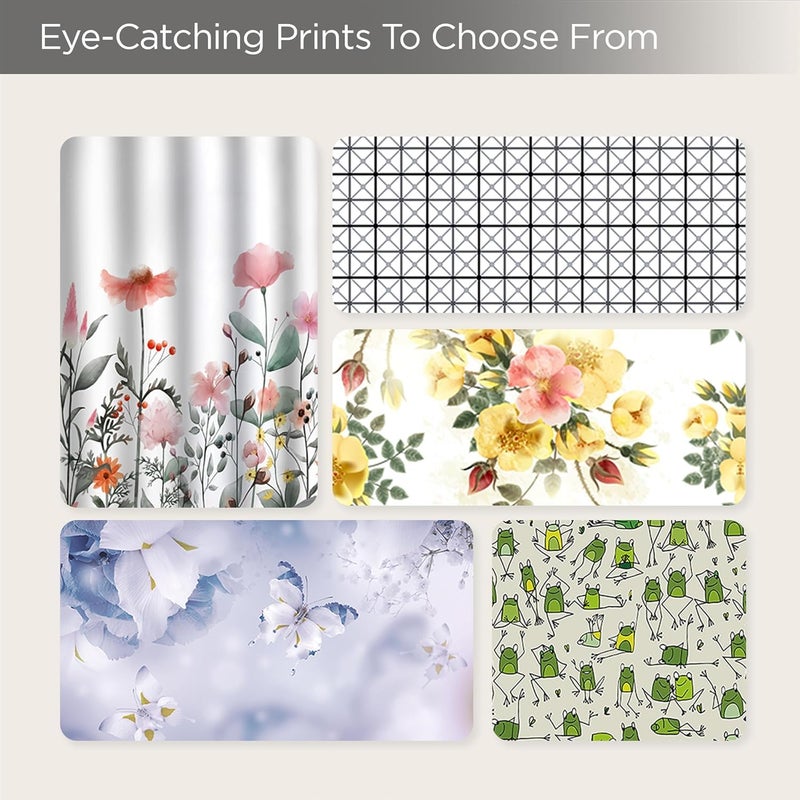 Kuber Industries 7 Feet Shower Curtain & 2 Pcs Bathmat I Anti Slip I Quick Dry I Waterproof I Easy-Slide Curtains I Bath Decor I Multicolour - Image 4