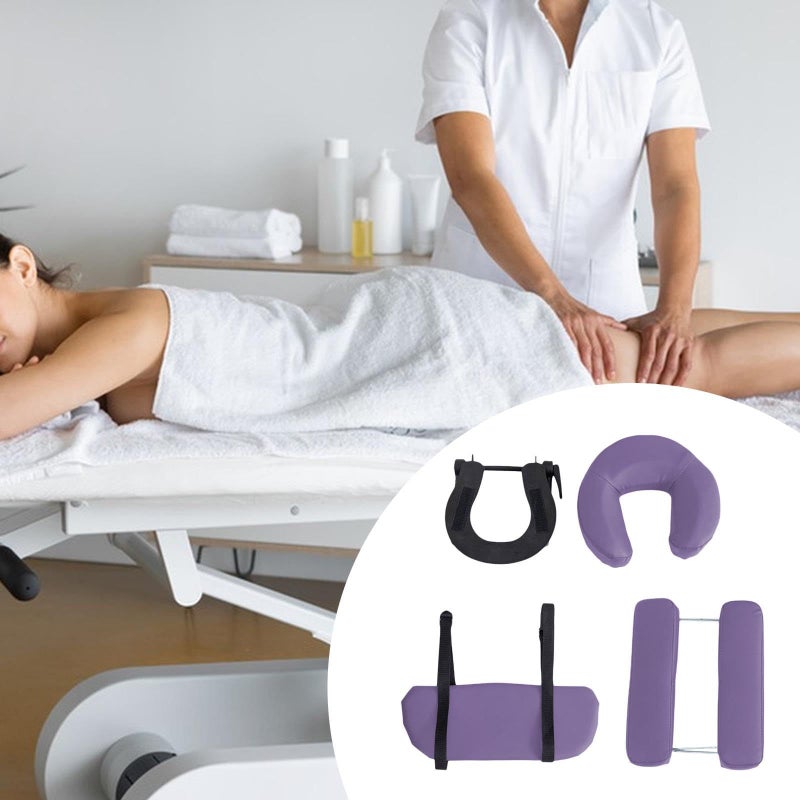 وسادة مسند رأس طاولة التدليك قابلة للتعديل مريحة بنفسجية لتجميل السبا والمنزل والصالون - Image 3