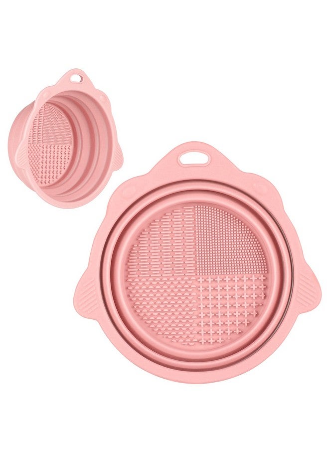Etercycle Silicone Makeup Brush Cleaner Bowl - Etercycle Portable Cleaning Tool For Brushes, Powder Puffs, And Sponges (Pink) - Image 1