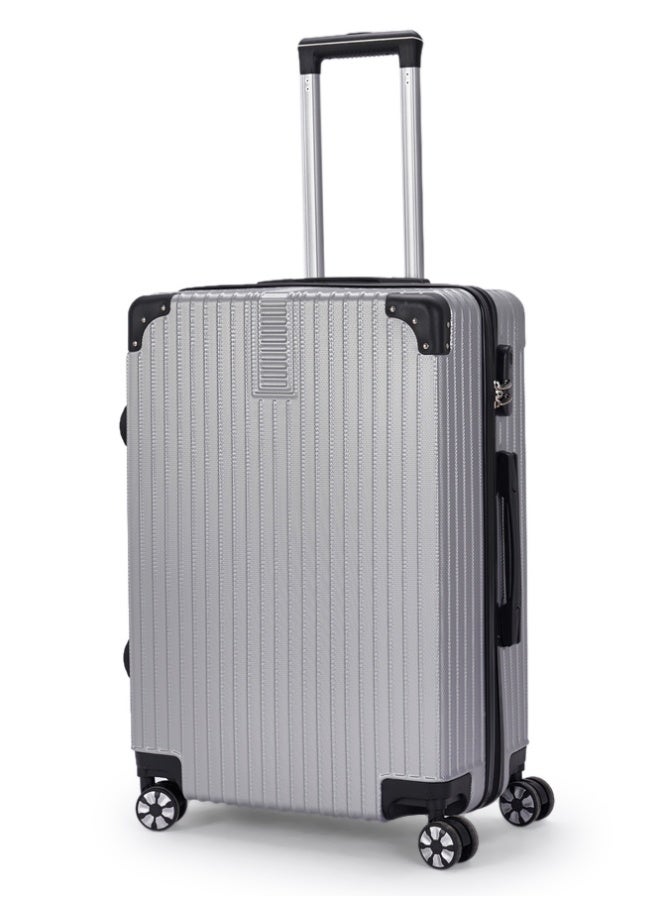 LIMRA Travel Bags 20-Inch Lightweight ABS Carry-On Luggage – 360° Spinner Wheels – Hard Shell Suitcase with Telescopic Handle Silver - Image 1