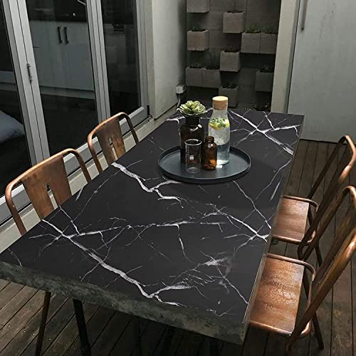 Arto Black Marble Kitchen Oil Proof Aluminium Foil Stickers, Kitchen Backsplash Wallpaper, Self-Adhesive Wall Sticker Waterproof Anti-Mold and Heat Resistant for Walls Drawer (Pack of 1) - Image 5