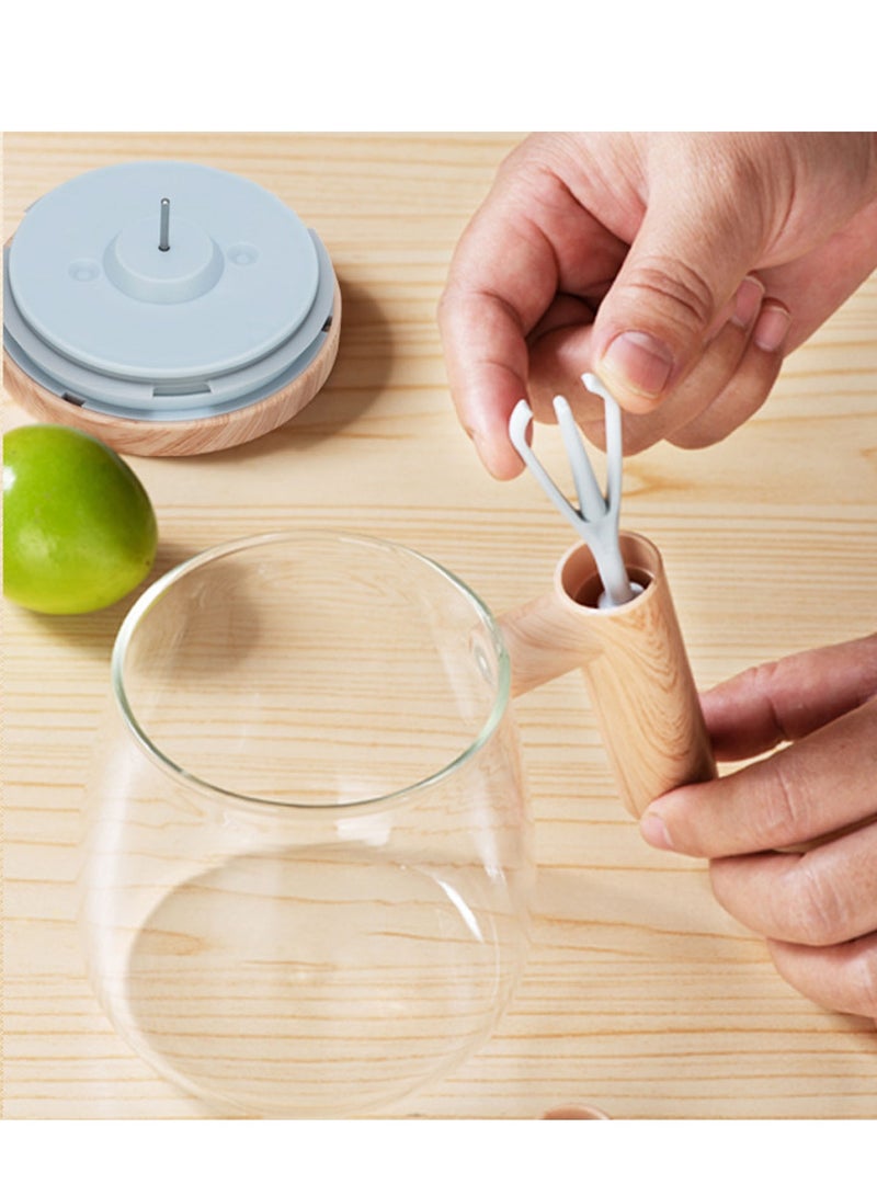 Excefore فنجان تحريك ذاتي، فنجان خلط كهربائي، كوب قهوة زجاجي آلي، فنجان قهوة خلط من زجاج البورسليكات العالي، كوب سفر للتحريك مناسب للقهوة/الحليب/مسحوق البروتين 400 مل - Image 2