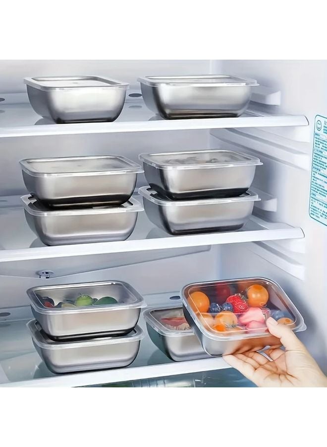 6pcs Stainless Steel Airtight Food Storage Containers Leakproof Freezer Safe Stackable - Image 4