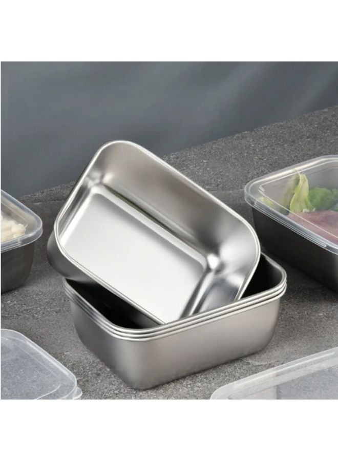 6pcs Stainless Steel Airtight Food Storage Containers Leakproof Freezer Safe Stackable - Image 2