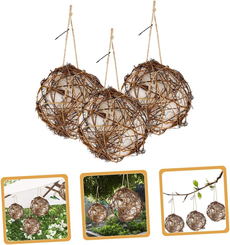 Kisangel 3pcs Hummingbird Nest Builder Outdoor Nesting Material Bird Nest Feeder for Garden Decor - Image 4