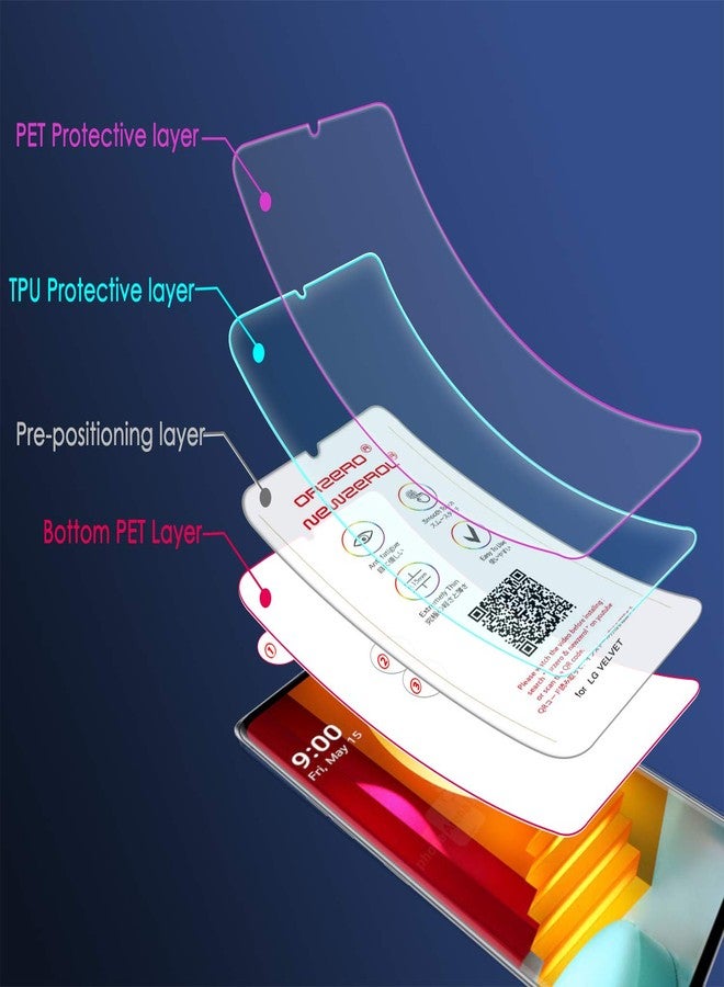 Orzero أورزيرو (عبوة 2 واقي شاشة TPU متوافق مع LG Velvet / LG Velvet 5G UW (ليس زجاج مقسى) واقي شاشة بجودة ممتازة تغطية كاملة عالية الدقة مضاد للخدش خالي من الفقاعات - Image 3