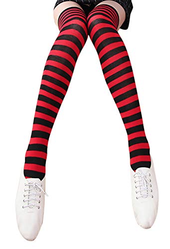 Bienvenu Colorful Rainbow Stripe Leggings Long Knit Gloves Socks Set Party Costume Accessory,Red - Image 3