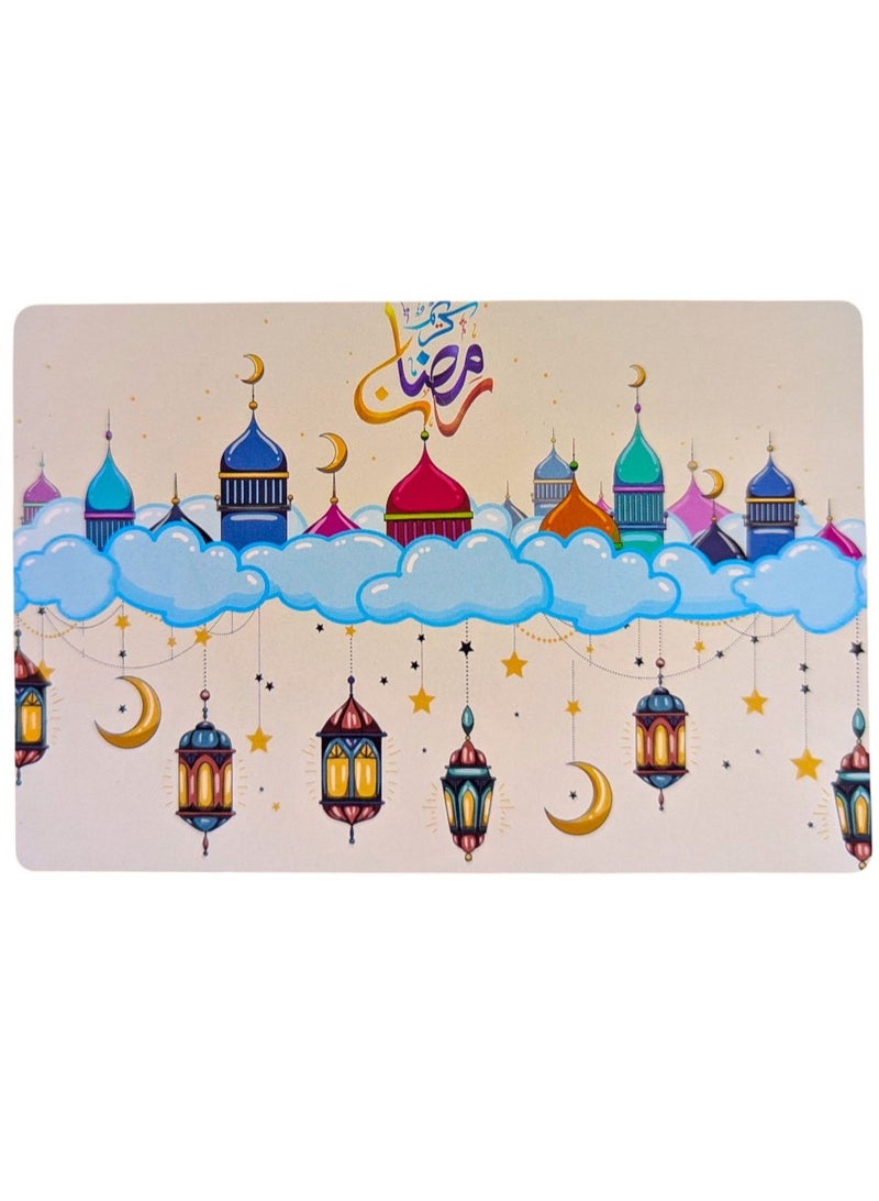 Ramadan Design Waterproof Dining Table Cloth 100x100 cm - Image 1
